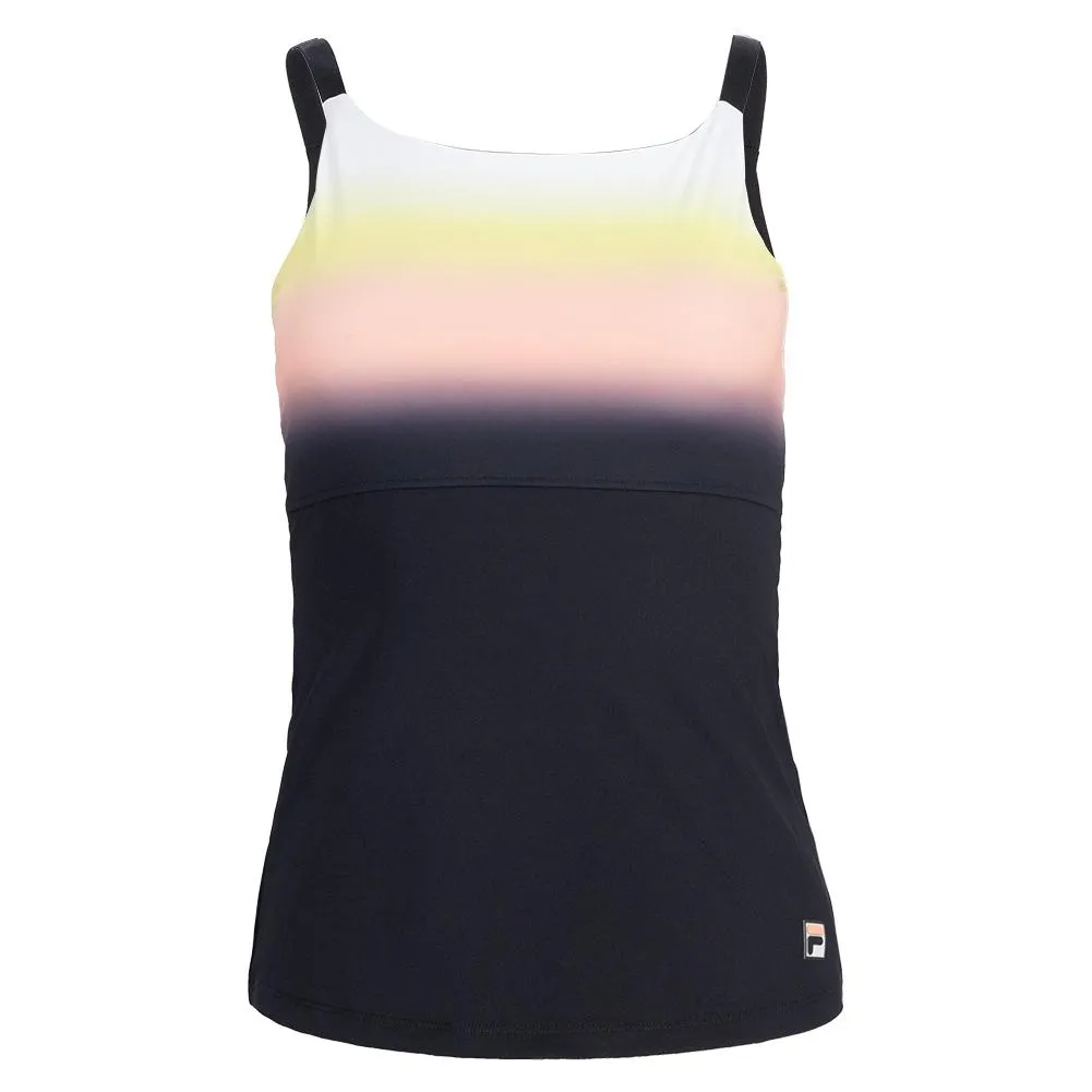 Womens Backspin Cami Tennis Tank Black and Sunset