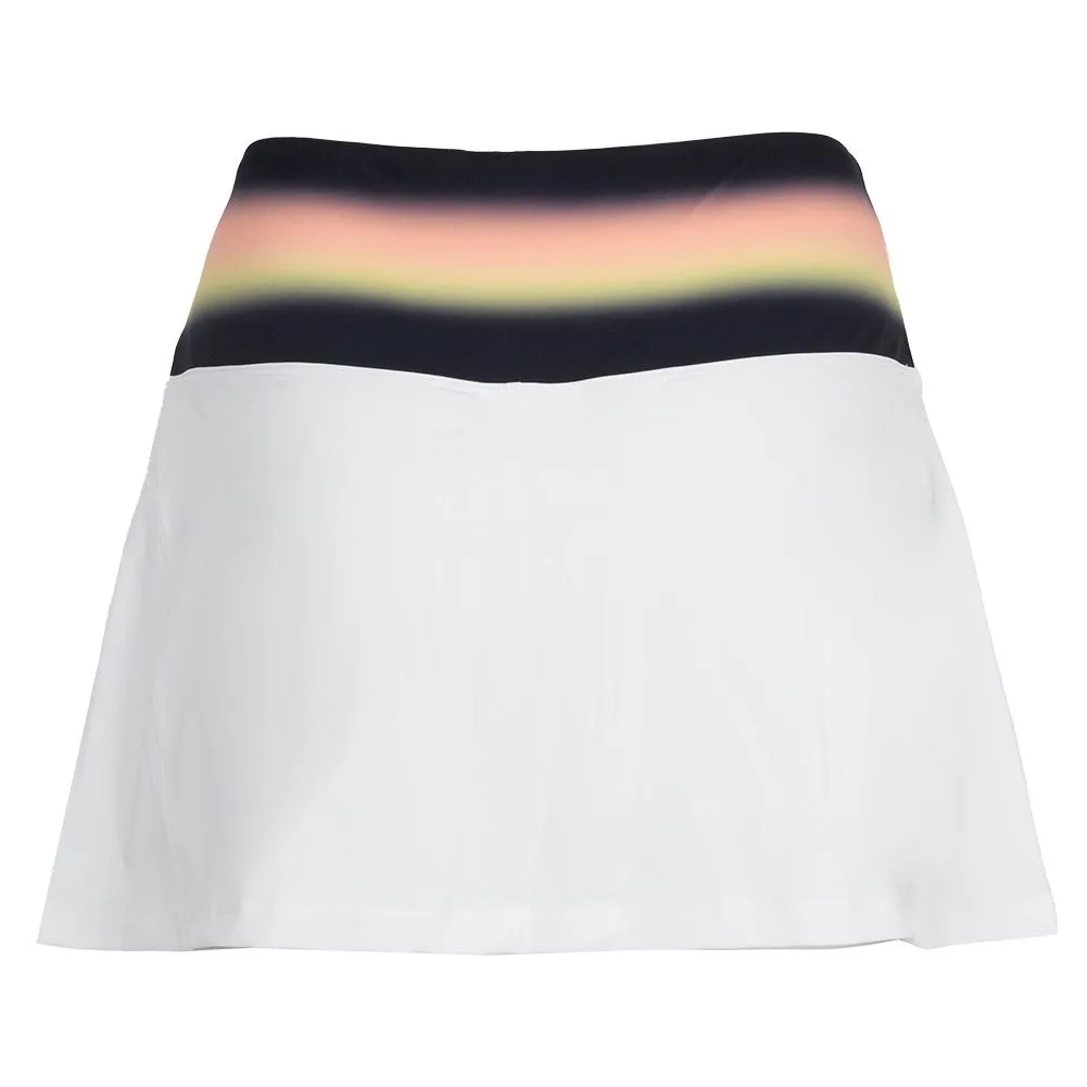 Womens Backspin Printed Tennis Skort White and Sunset