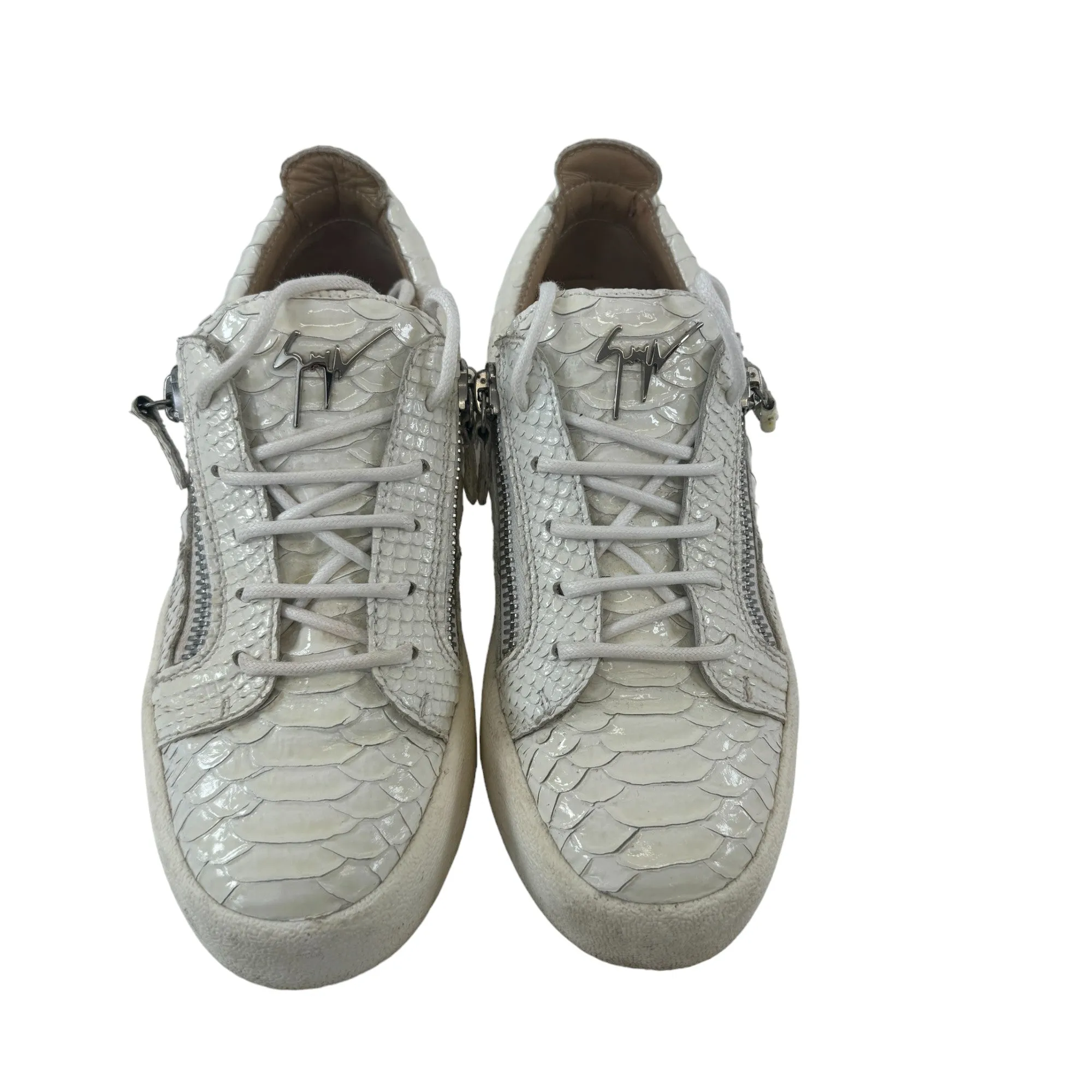 Women's Crocodile Frankie Low Trainers White Size EU 38 / UK 5