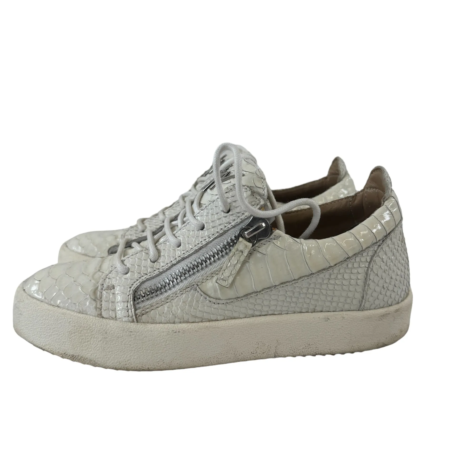 Women's Crocodile Frankie Low Trainers White Size EU 38 / UK 5