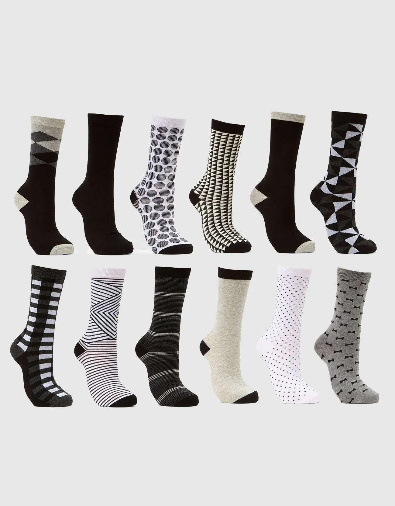 Women's Dress Crew Socks 12 Pack