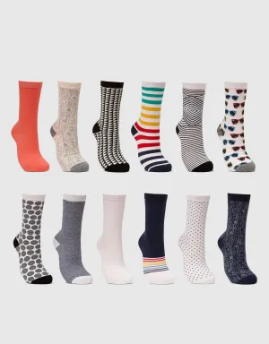 Women's Dress Crew Socks 12 Pack