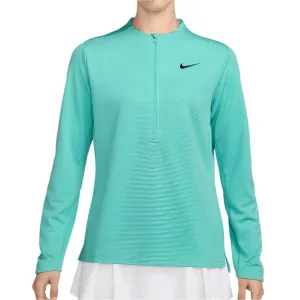 Women`s Dri-FIT UV Advantage 1/2 Zip Tennis Top Green Frost and Black