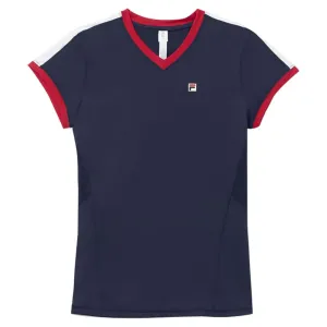 Women's Heritage Essentials Short Sleeve Tennis Top Navy and Crimson