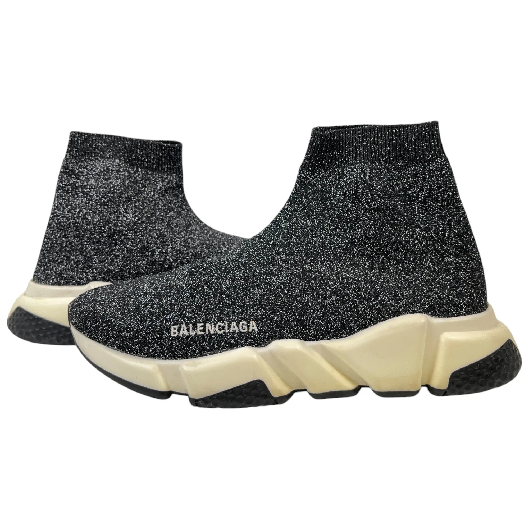 Women's Lurex Speed Sock High Trainers Black Size EU 39 / UK 6