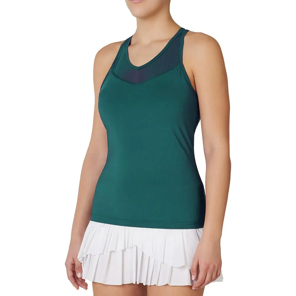 Womens Racerback Mesh Tennis Tank Green Jacket