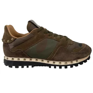 Women's Rockstud Camoflauge Low Trainers Khaki Size EU 37 / UK 4