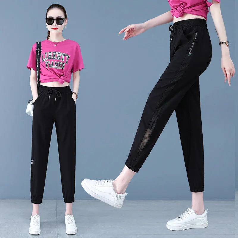 xiangtuibao Ice Silk Sports Pants Female  Summer New Loose Slimming Thin Ankle-Length Casual Quick-Drying Bloomers