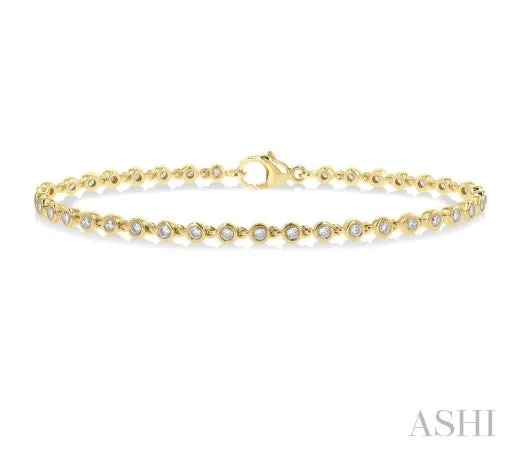 Yellow Gold Bezel Set Diamond Bracelet