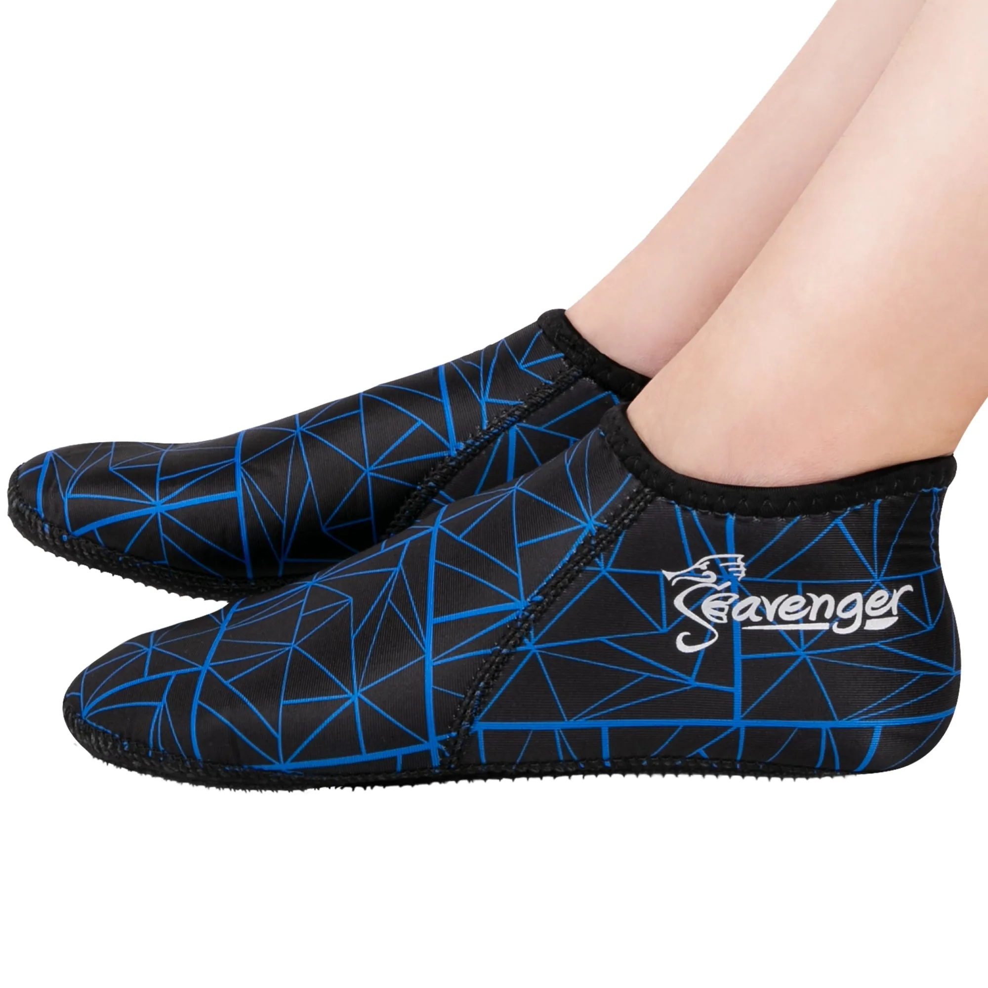 Zephyr 3mm Neoprene Socks - Geometric Blue